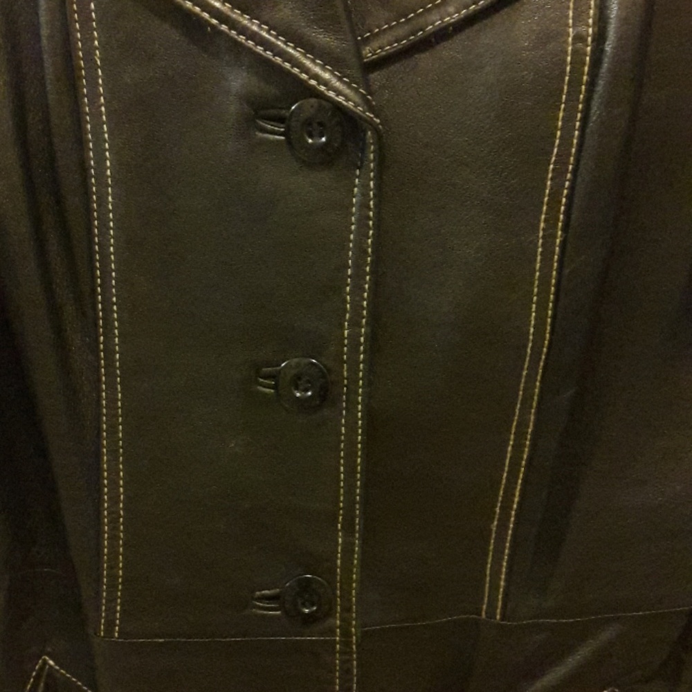 Leather blazer jacket - Picture 4 of 11